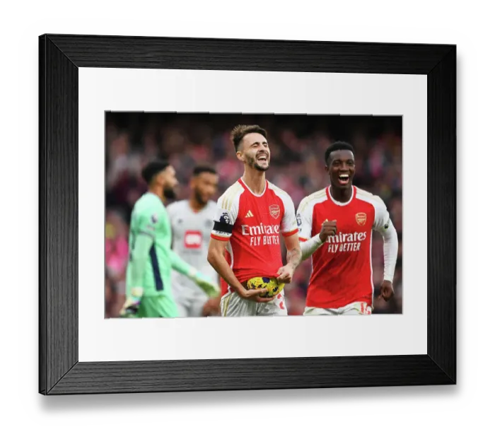 Framed Print : Arsenal's Fabio Vieira Scores Fourth Goal in Thrilling Victory over Sheffield United (2023-24)