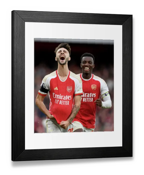 Framed Print : Fabio Vieira Scores Fourth Goal: Arsenal's Emirates Victory over Sheffield United (2023-24)