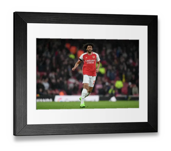 Framed Print : Arsenal vs Sheffield United: Mohamed Elneny's Intense Focus at Emirates Stadium (2023-24)