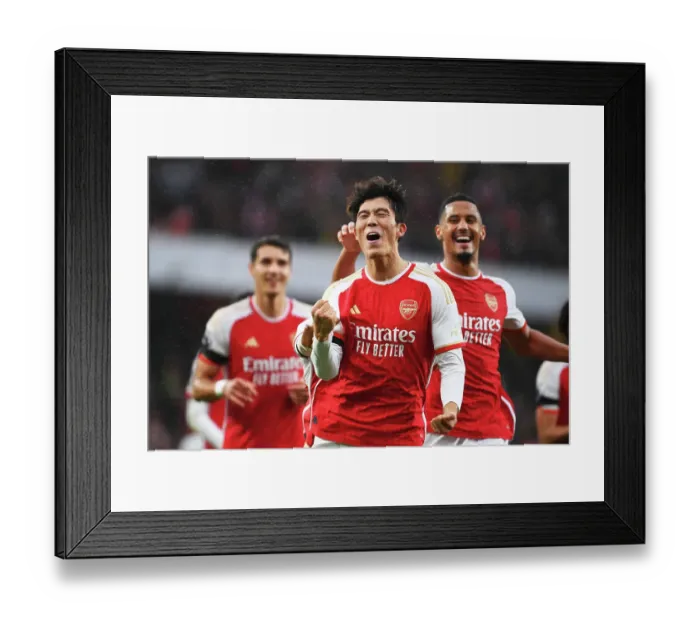 Framed Print : Tomiyasu's Stunner: Arsenal's 5-Goal Blitz against Sheffield United (2023-24)