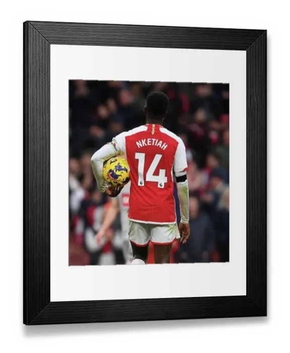 Framed Print : Arsenal's Eddie Nketiah: Star Performer in Premier League Victory vs. Sheffield United (2023-24)