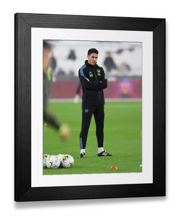 Framed Print : Carabao Cup: West Ham United vs. Arsenal - Arsenal Coach Carlos Cuesta Leads Team at London Stadium
