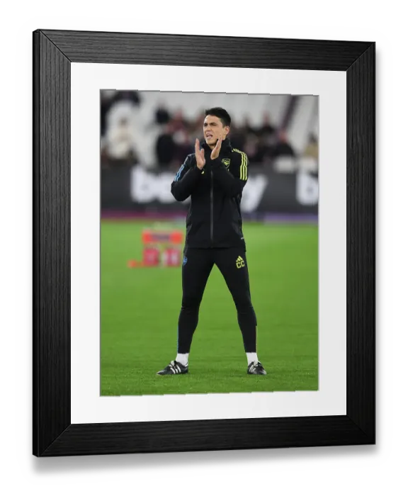 Framed Print : Carlos Cuesta Leads Arsenal in Carabao Cup Battle against West Ham United