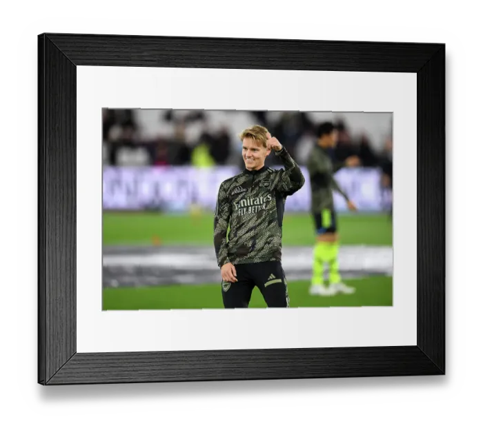 Framed Print : Arsenal's Martin Odegaard Gears Up for Carabao Cup Showdown against West Ham United