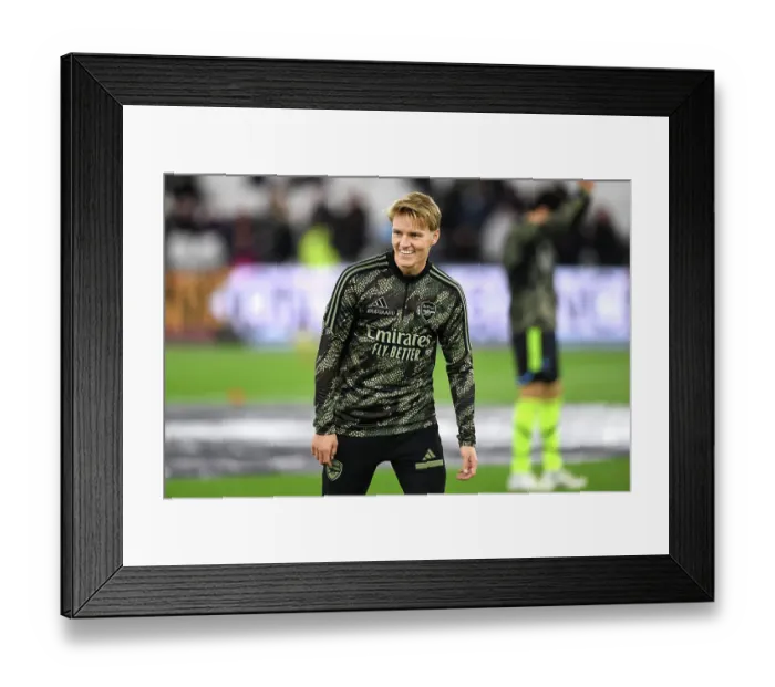 Framed Print : Martin Odegaard Gears Up: Arsenal's Carabao Cup Showdown vs. West Ham United