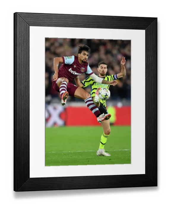 Framed Print : Jorginho vs Paqueta: Clash of the Midfield Titans - West Ham United vs Arsenal, Carabao Cup 2023-24 Framed Print : Jorginho vs Paqueta: Clash of the Midfield Titans - West Ham United vs Arsenal, Carabao Cup 2023-24