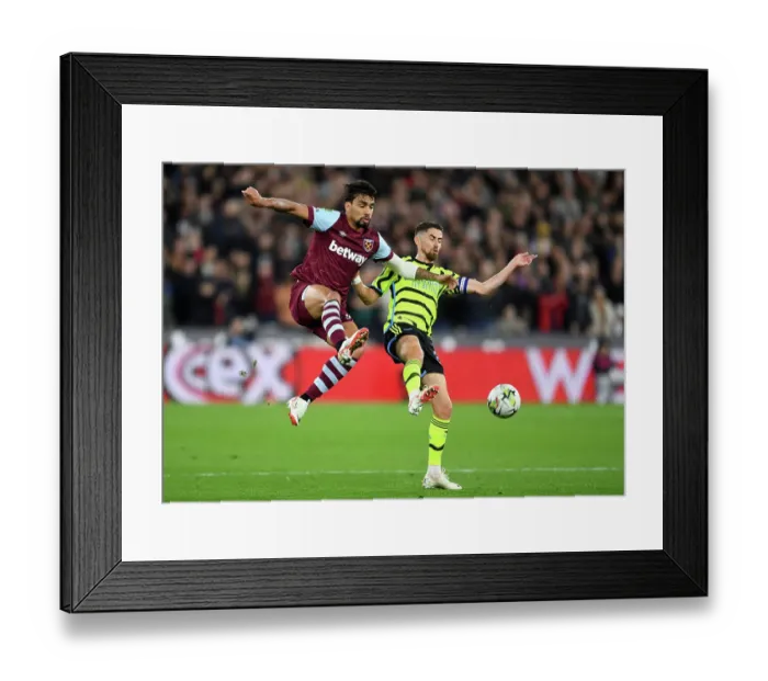 Framed Print : Jorginho vs. Paqueta: Clash of the Midfield Titans - West Ham United vs. Arsenal, Carabao Cup 2023-24