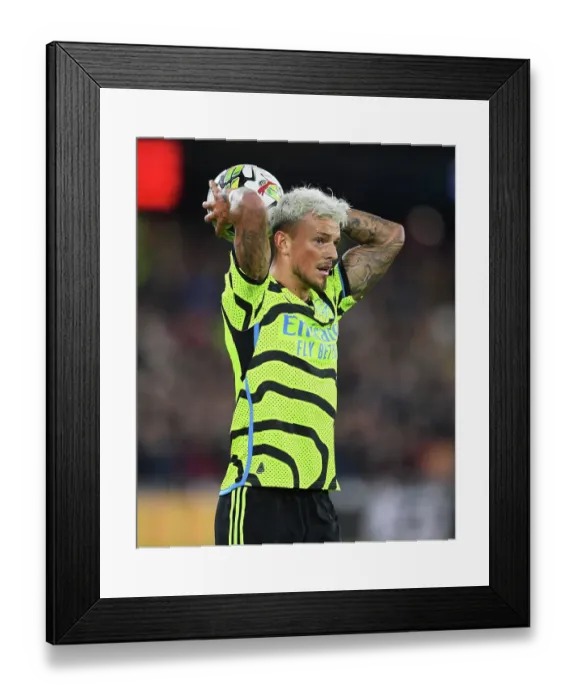 Framed Print : Arsenal's Ben White Faces Off Against West Ham in Carabao Cup Showdown