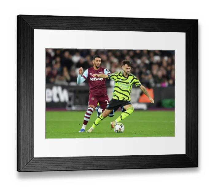 Framed Print : Fabio Vieira vs Said Benrahma: A Battle of Skills in the Carabao Cup Showdown between Arsenal and West Ham Framed Print : Fabio Vieira vs Said Benrahma: A Battle of Skills in the Carabao Cup Showdown between Arsenal and West Ham