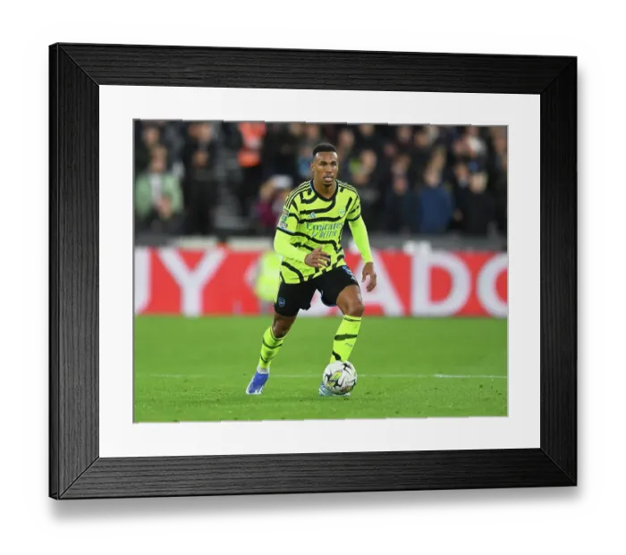 Framed Print : Gabriel Magalhaes Focuses in Carabao Cup Clash: West Ham United vs. Arsenal (2023-24) Framed Print : Gabriel Magalhaes Focuses in Carabao Cup Clash: West Ham United vs. Arsenal (2023-24)