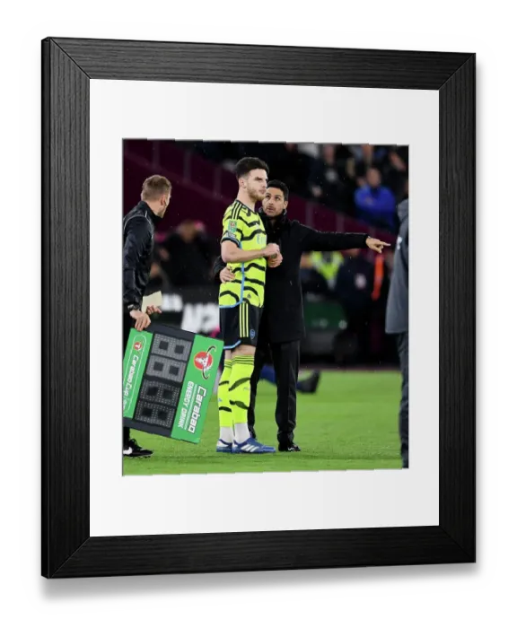 Framed Print : Mikel Arteta Consoles Substituted Declan Rice: West Ham United vs. Arsenal, Carabao Cup 2023-24 Framed Print : Mikel Arteta Consoles Substituted Declan Rice: West Ham United vs. Arsenal, Carabao Cup 2023-24