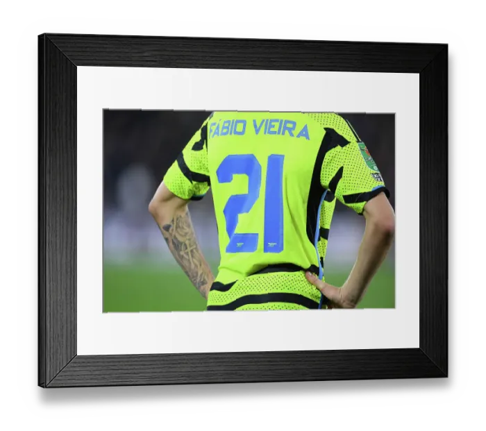 Framed Print : Fabio Vieira's Midfield Masterclass: Arsenal Outshines West Ham United in Carabao Cup Showdown