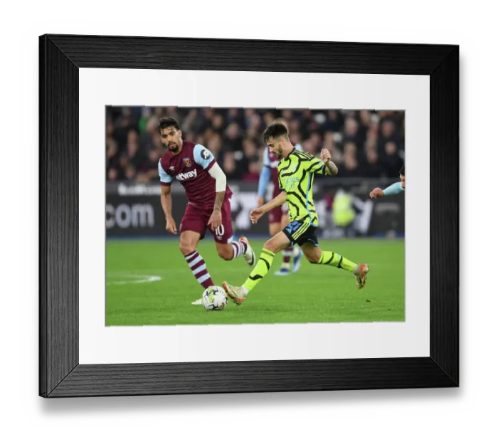 Framed Print : Fabio Vieira vs Lucas Paqueta: Battle in the Carabao Cup - West Ham United vs Arsenal, 2023-24 Framed Print : Fabio Vieira vs Lucas Paqueta: Battle in the Carabao Cup - West Ham United vs Arsenal, 2023-24