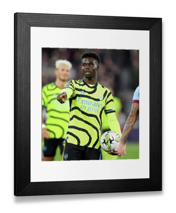 Framed Print : Bukayo Saka's Reaction: Arsenal vs. West Ham United in Carabao Cup Fourth Round Framed Print : Bukayo Saka's Reaction: Arsenal vs. West Ham United in Carabao Cup Fourth Round