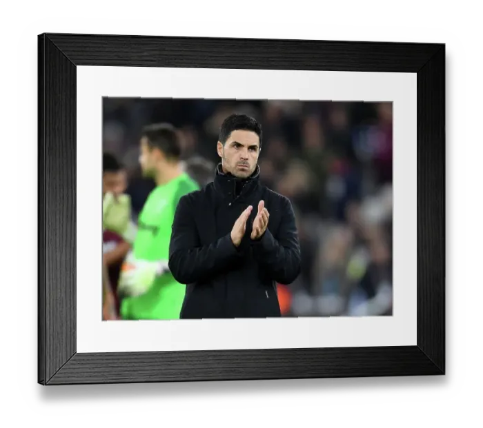 Framed Print : Mikel Arteta Applauds Arsenal Fans After Carabao Cup Defeat to West Ham United