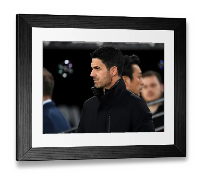 Framed Print : Mikel Arteta at London Stadium: Arsenal vs. West Ham United, Carabao Cup 2023-24