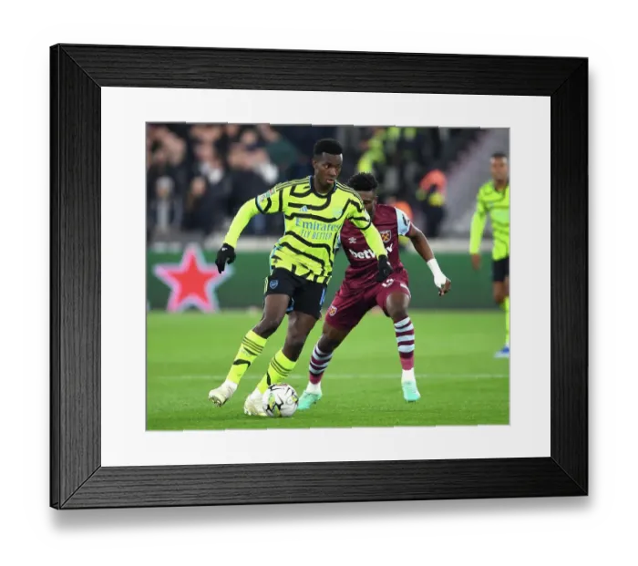 Framed Print : Nketiah vs Kudus: A Battle of Wits in the Carabao Cup Showdown between Arsenal and West Ham