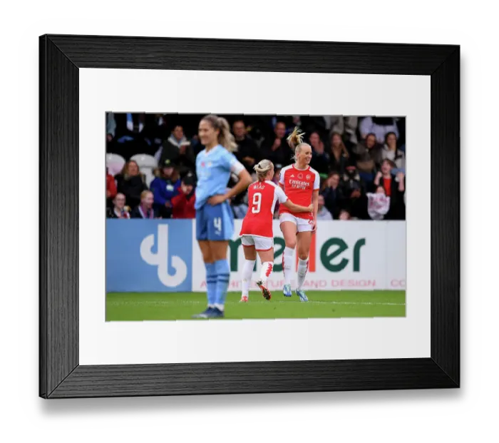 Framed Print : Arsenal Women's Stina Blackstenius Scores Brace in Thrilling Barclays WSL Victory Over Manchester City