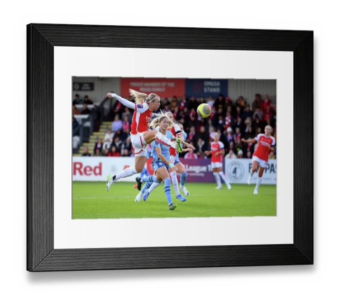 Framed Print : Arsenal vs Manchester City: Women's Super League Showdown at Meadow Park (2023-24) Framed Print : Arsenal vs Manchester City: Women's Super League Showdown at Meadow Park (2023-24)