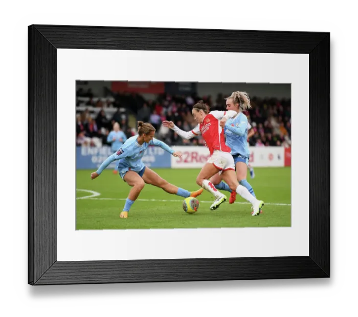 Framed Print : Intense Battle for Women's Super League Supremacy: Arsenal vs Manchester City (2023-24) Framed Print : Intense Battle for Women's Super League Supremacy: Arsenal vs Manchester City (2023-24)