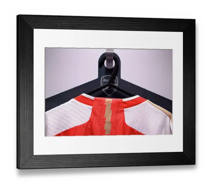 Framed Print : Arsenal FC vs Manchester City: Detailed View of Arsenal Shirts in Barclays Women's Super League Dressing Room Framed Print : Arsenal FC vs Manchester City: Detailed View of Arsenal Shirts in Barclays Women's Super League Dressing Room