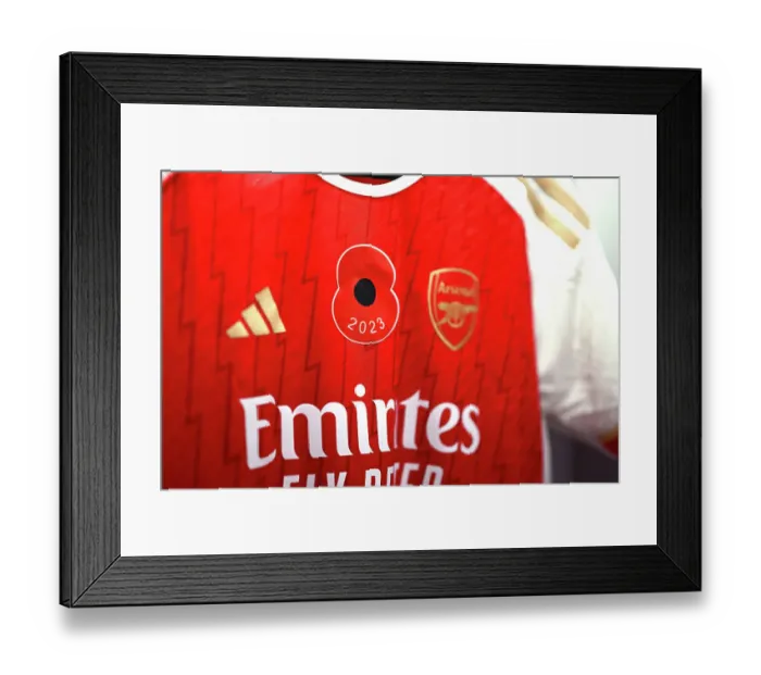 Framed Print : Arsenal Women Honor Heroes: Poppies Glow in Emotional Manchester City Showdown, Barclays WSL 2023-24
