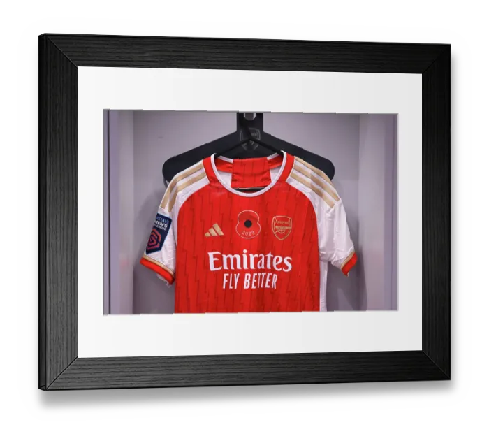 Framed Print : Arsenal Women Honor Remembrance Day with Poppy-Adorned Kits against Manchester City Framed Print : Arsenal Women Honor Remembrance Day with Poppy-Adorned Kits against Manchester City