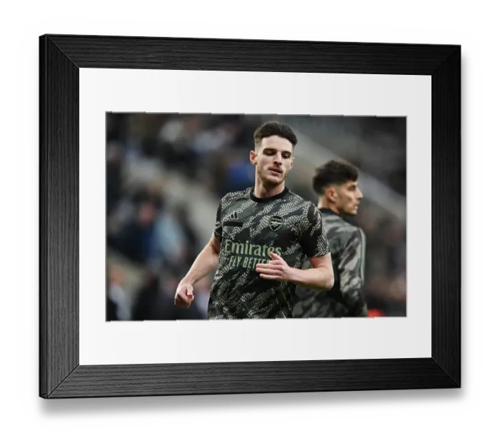 Framed Print : Arsenal's Declan Rice Gears Up for Newcastle United Clash in Premier League 2023-24 Framed Print : Arsenal's Declan Rice Gears Up for Newcastle United Clash in Premier League 2023-24