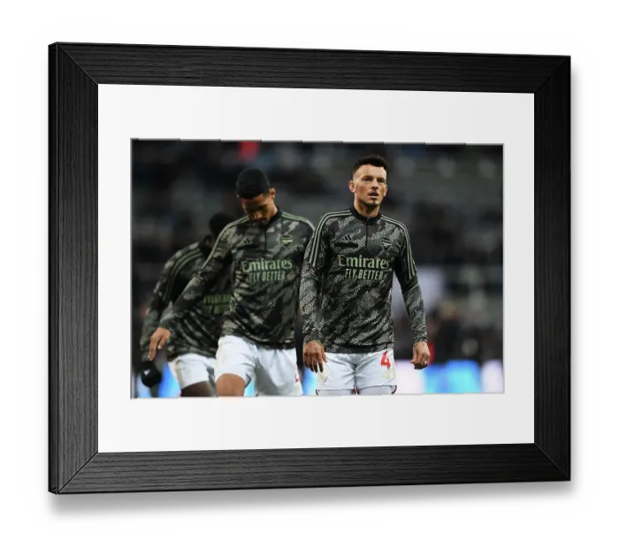 Framed Print : Arsenal's Ben White Gears Up: Newcastle United vs Arsenal, Premier League 2023-24