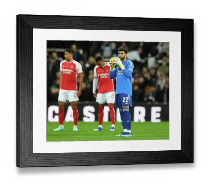 Framed Print : Arsenal's David Raya Ready for Newcastle United Clash in 2023-24 Premier League Showdown