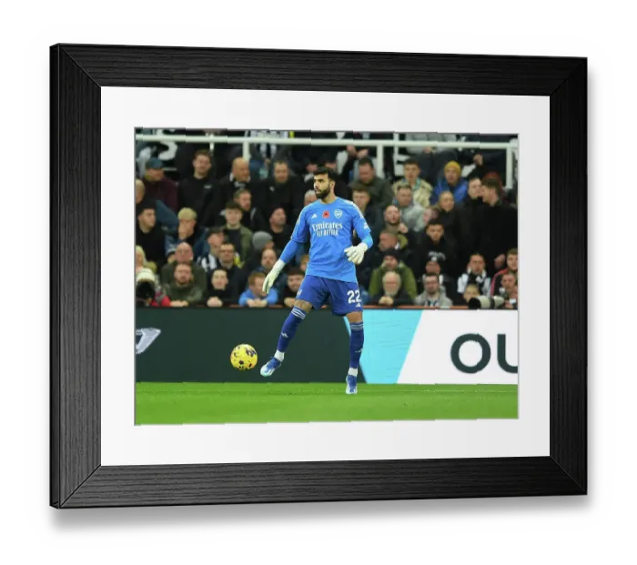 Framed Print : Arsenal's David Raya in Action Against Newcastle United - Premier League 2023-24