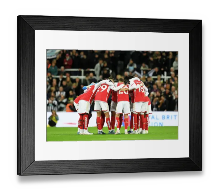 Framed Print : Arsenal's Pre-Match Huddle: Newcastle United vs Arsenal, Premier League 2023-24 Framed Print : Arsenal's Pre-Match Huddle: Newcastle United vs Arsenal, Premier League 2023-24