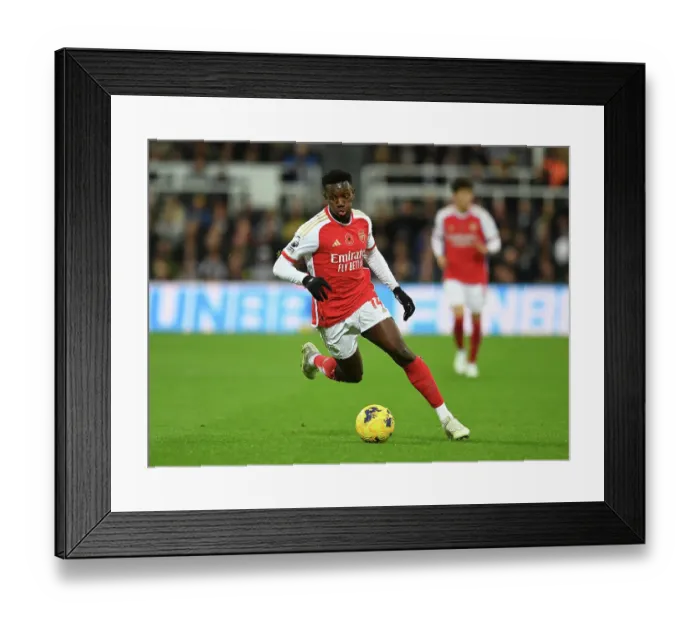 Framed Print : Arsenal's Eddie Nketiah Faces Newcastle United in Premier League Showdown (2023-24) Framed Print : Arsenal's Eddie Nketiah Faces Newcastle United in Premier League Showdown (2023-24)