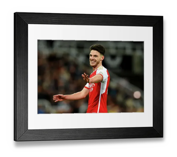 Framed Print : Arsenal's Declan Rice Reacts During Newcastle United vs Arsenal Premier League Clash (2023-24)