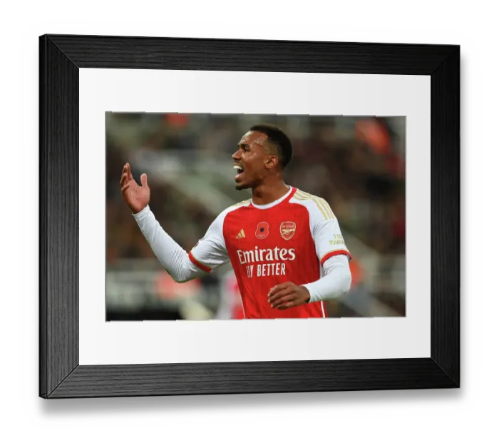 Framed Print : Gabriel's Reaction: Newcastle United vs. Arsenal FC, Premier League 2023-24 Framed Print : Gabriel's Reaction: Newcastle United vs. Arsenal FC, Premier League 2023-24