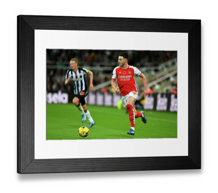 Framed Print : Arsenal's Declan Rice Surges Forward in Newcastle United Clash (Newcastle United vs Arsenal, Premier League 2023-24) Framed Print : Arsenal's Declan Rice Surges Forward in Newcastle United Clash (Newcastle United vs Arsenal, Premier League 2023-24)