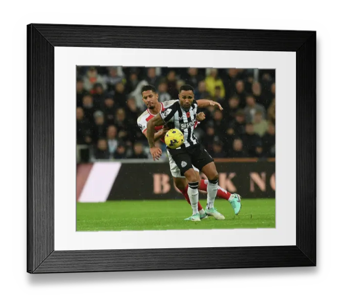 Framed Print : Saliba vs Wilson: Intense Battle at St. James Park - Arsenal vs Newcastle United, Premier League 2023-24 Framed Print : Saliba vs Wilson: Intense Battle at St. James Park - Arsenal vs Newcastle United, Premier League 2023-24