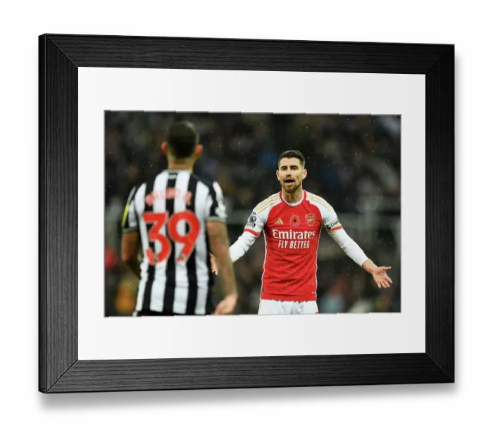 Framed Print : Jorginho's Reaction: Arsenal vs. Newcastle United, Premier League 2023-24 Framed Print : Jorginho's Reaction: Arsenal vs. Newcastle United, Premier League 2023-24