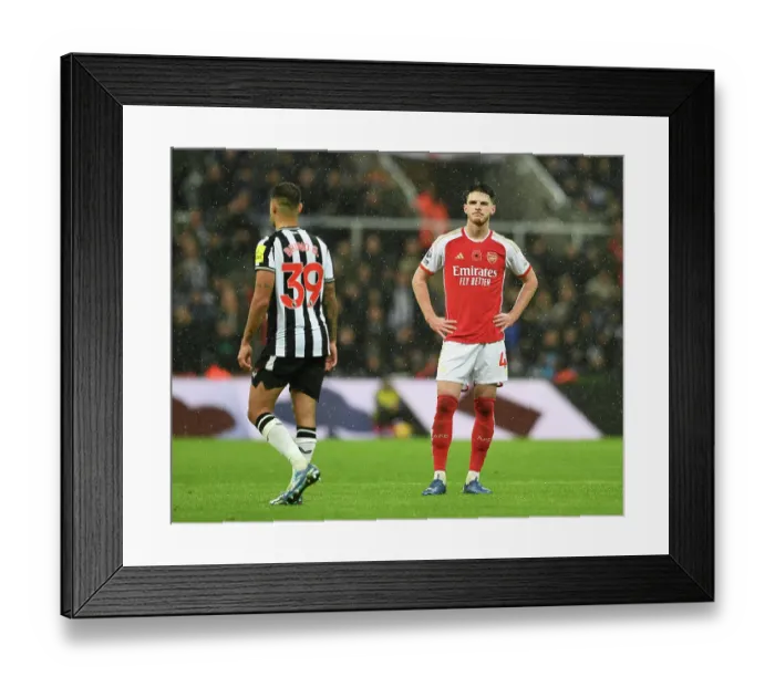 Framed Print : Declan Rice's Standout Performance: Arsenal's Victory Over Newcastle United in the 2023-24 Premier League