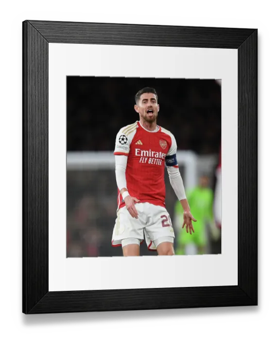 Framed Print : Arsenal's Jorginho Fights for Victory: Arsenal FC vs Sevilla FC in the 2023 / 24 UEFA Champions League