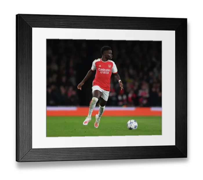 Framed Print : Arsenal's Bukayo Saka Shines: Arsenal vs Sevilla, 2023-24 UEFA Champions League