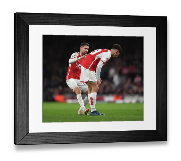 Framed Print : Arsenal FC vs Sevilla FC: Interaction Between Jorginho and Kai Havertz in Group B - UEFA Champions League 2023 / 24 Framed Print : Arsenal FC vs Sevilla FC: Interaction Between Jorginho and Kai Havertz in Group B - UEFA Champions League 2023 / 24