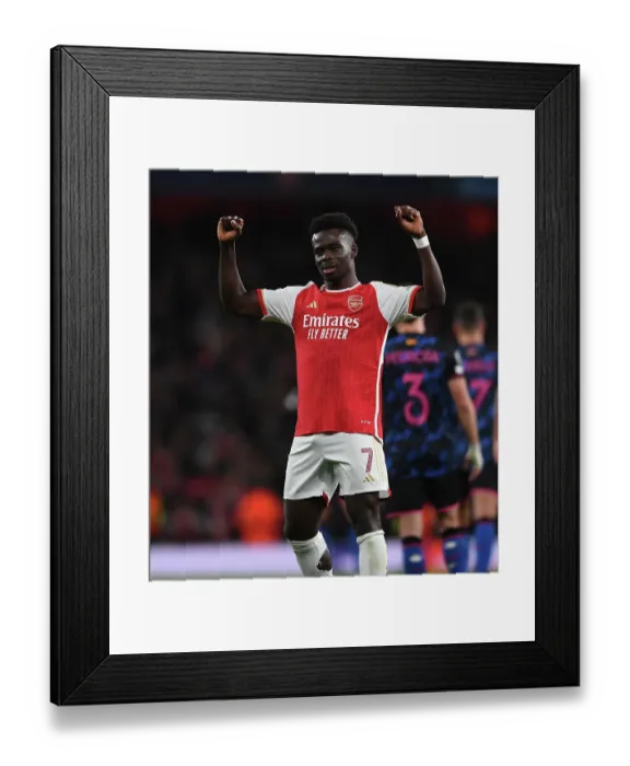 Framed Print : Arsenal's Bukayo Saka Scores Second Goal: Arsenal FC 2-0 Sevilla FC (UEFA Champions League 2023 / 24) Framed Print : Arsenal's Bukayo Saka Scores Second Goal: Arsenal FC 2-0 Sevilla FC (UEFA Champions League 2023 / 24)