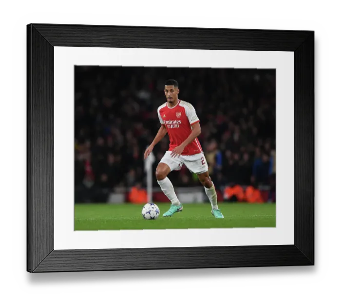Framed Print : William Saliba's Standout Performance: Arsenal Triumphs Over Sevilla in Champions League (2023 / 24)