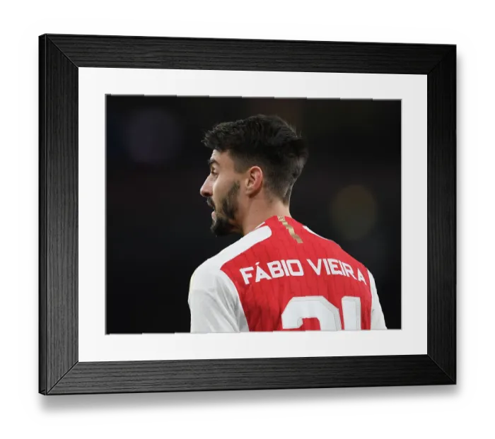 Framed Print : Arsenal FC vs Sevilla FC: Fabio Vieira Shines in Group B UCL Clash at Emirates Stadium (2023-24)