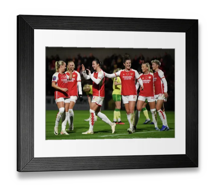 Framed Print : Arsenal Women Celebrate Lotte Wubben-Moy's Goal in FA WSL Cup 2023-24