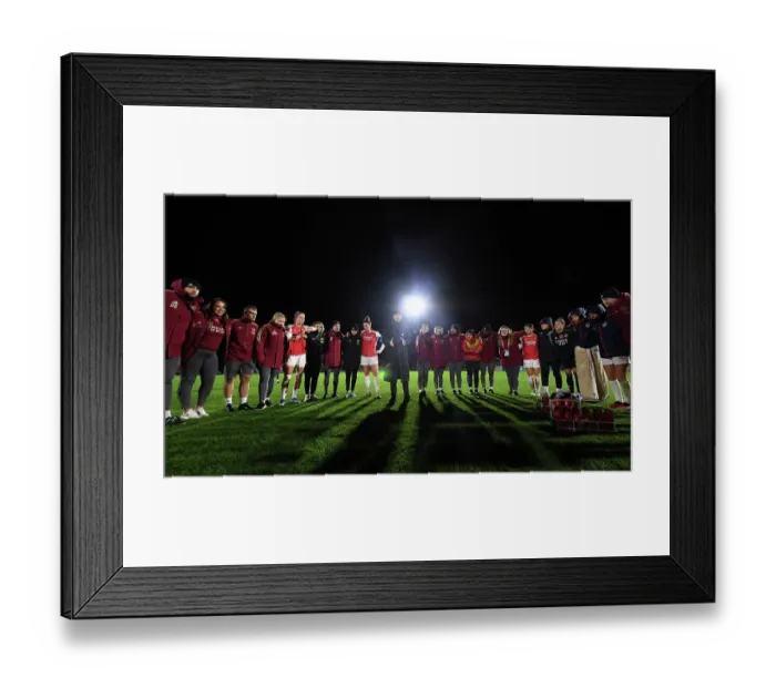 Framed Print : Arsenal Women's Manager Jonas Eidevall Addresses Team After Conti Cup Match Against Bristol City
