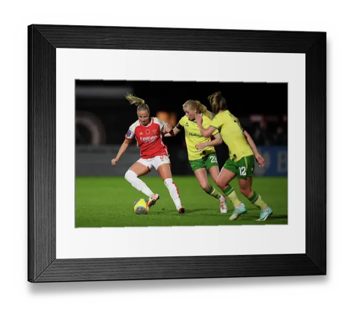 Framed Print : Intense Clash: Arsenal Women vs. Bristol City Women in FA WSL Cup