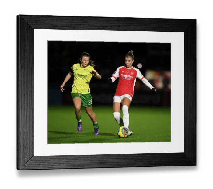 Framed Print : Intense Rivalry: Arsenal Women vs. Bristol City Women in FA WSL Cup Clash