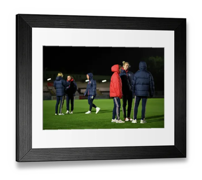 Framed Print : Arsenal Women's Team: Amanda Ilestedt Interacts with Teammates during Pitch Inspection before Arsenal v Bristol City (Conti Cup 2023-24) Framed Print : Arsenal Women's Team: Amanda Ilestedt Interacts with Teammates during Pitch Inspection before Arsenal v Bristol City (Conti Cup 2023-24)